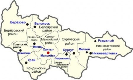 Карта ХМАО-Югра