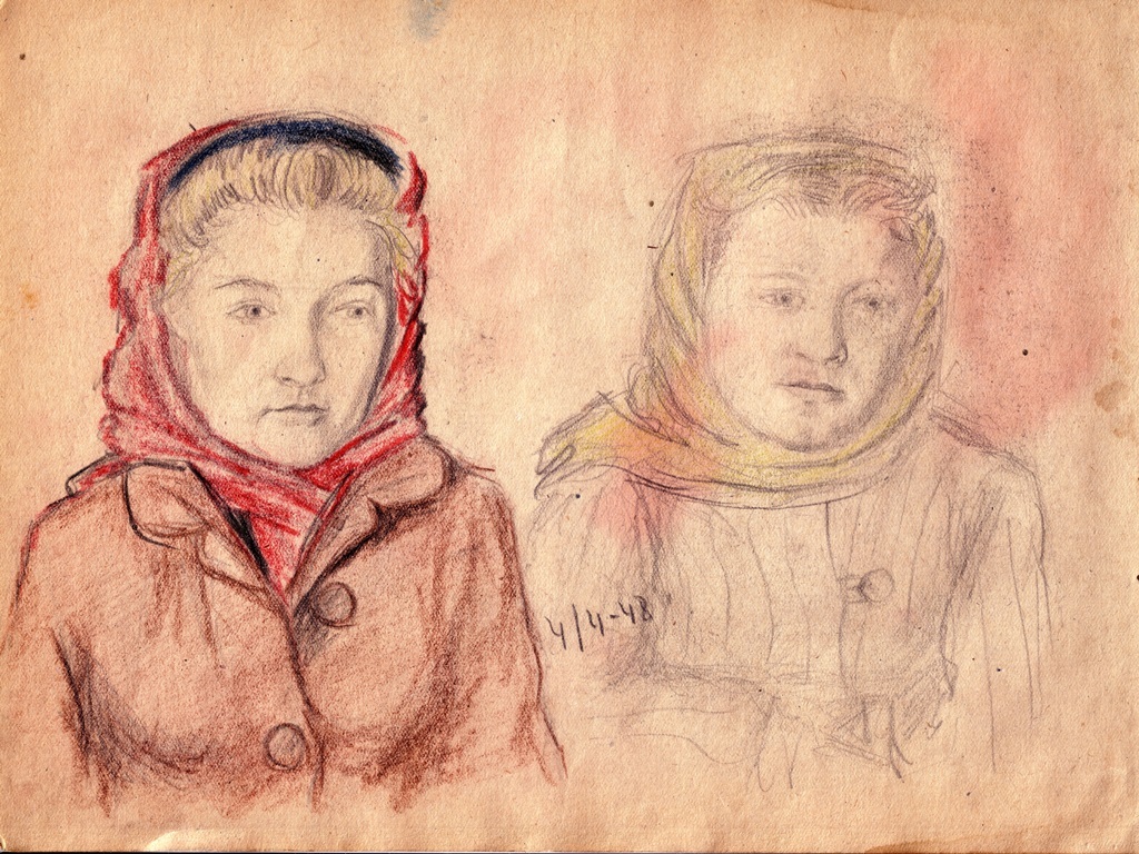 Рисунки Конева Ю.Е. Альбом Сургут.  1947 -1949 гг